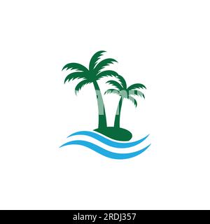 Palm tree summer logo template vector illustration Stock Vector