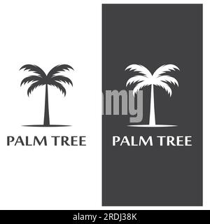 Palm tree summer logo template vector illustration Stock Vector