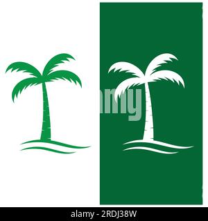 Palm tree summer logo template vector illustration Stock Vector