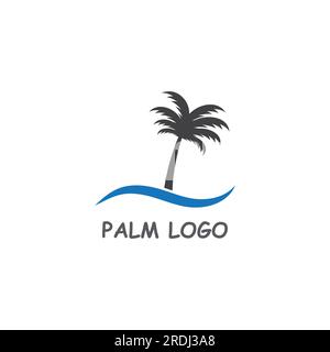 Palm tree summer logo template vector illustration Stock Vector