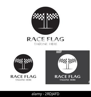 Race flag icon, simple design illustration vector Stock Vector