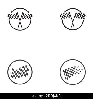 Race flag icon, simple design illustration vector Stock Vector