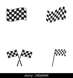 Race flag icon, simple design illustration vector Stock Vector