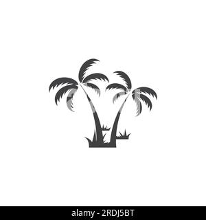 Palm tree summer logo template vector illustration Stock Vector