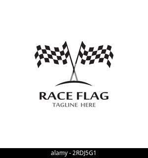 Race flag icon, simple design illustration vector Stock Vector