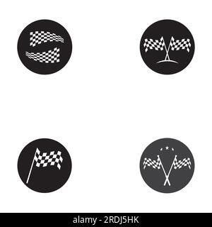 Race flag icon, simple design illustration vector Stock Vector