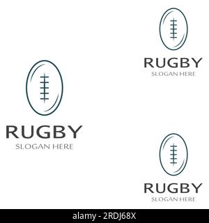 Rugby ball logo. Using vector illustration design concept.Can be used for sports logos and a team logo Stock Vector
