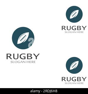 Rugby ball logo. Using vector illustration design concept.Can be used for sports logos and a team logo Stock Vector