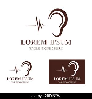 sense of  hearing  ear  icon logo vector Stock Vector