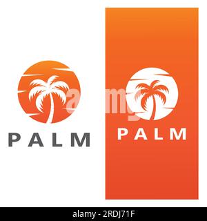 Palm tree summer logo template vector illustration Stock Vector