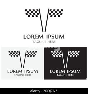 Race flag icon, simple design illustration vector Stock Vector