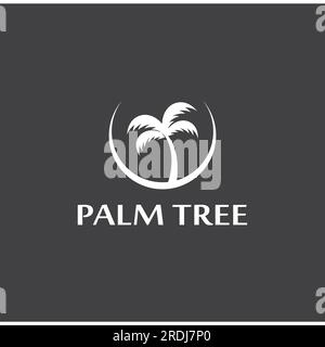 Palm tree summer logo template vector illustration Stock Vector