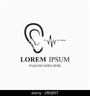 sense of  hearing  ear  icon logo vector Stock Vector