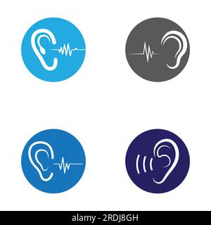 sense of  hearing  ear  icon logo vector Stock Vector