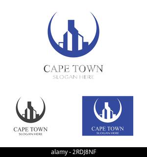city ​​skyline, city silhouette, modern city, and city center. With logo design concept, icon and symbol Stock Vector