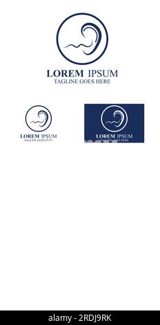 sense of  hearing or ear  icon logo vector Stock Vector