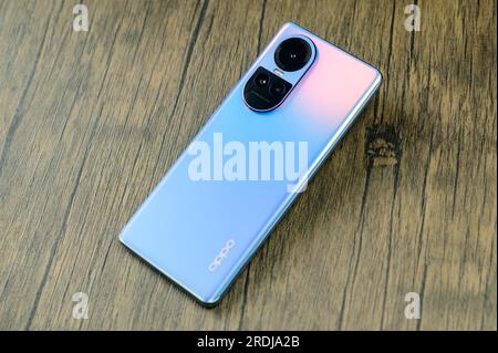 HCMC, Vietnam - Jul 2023. Oppo Reno 10 5G Stock Photo