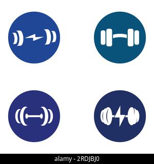 gym fitness silhouette logo and barbell.Design for fitness gym and barbell,using vector design Stock Vector
