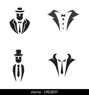 Tuxedo logo icon vector design template Stock Vector