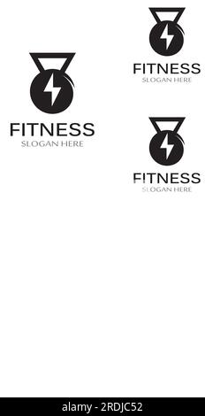gym fitness silhouette logo and barbell.Design for fitness gym and barbell,using vector design Stock Vector
