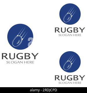 Rugby ball logo. Using vector illustration design concept.Can be used for sports logos and a team logo Stock Vector
