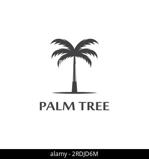Palm tree summer logo template vector illustration Stock Vector