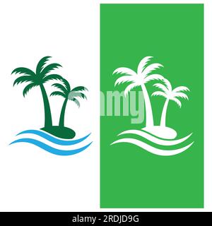 Palm tree summer logo template vector illustration Stock Vector