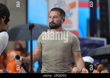 Rockefeller Plaza, New York, USA, July, 21 2023 - Country Singers Dan Smyers and Shay Mooney of Dan   Shay perform at the Today Show CITI Concerts in New York City. Photo: Giada Papini Rampelotto/EuropaNewswire Stock Photo