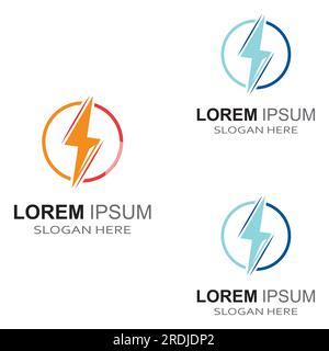 electric lightning logo, using modern vector design concept. Stock Vector