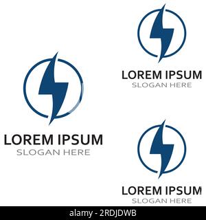 electric lightning logo, using modern vector design concept. Stock Vector
