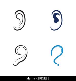 ear logo design Stock Vector