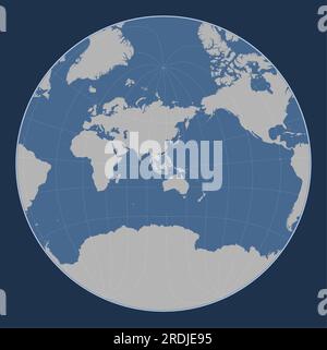 Sunda tectonic plate on the solid contour map in the Lagrange Oblique projection centered meridionally and latitudinally. Stock Vector