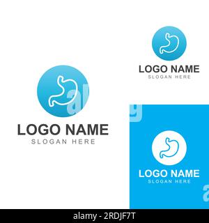 stomach health and stomach care logo design Stock Vector
