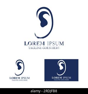 sense of  hearing or ear  icon logo vector Stock Vector
