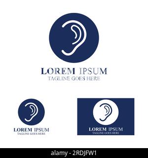 ear logo design Stock Vector