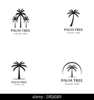 Palm tree summer logo template vector illustration Stock Vector
