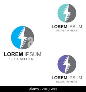 electric lightning logo, using modern vector design concept. Stock Vector