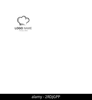 Chef hat logo for restaurant, cafe and online food delivery. Logo with vector design. Stock Vector
