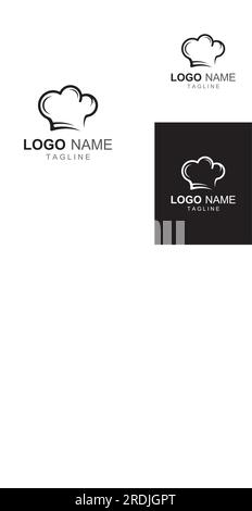 Chef hat logo for restaurant, cafe and online food delivery. Logo with vector design. Stock Vector