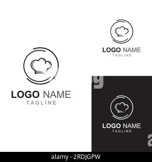 Chef hat logo for restaurant, cafe and online food delivery. Logo with vector design. Stock Vector