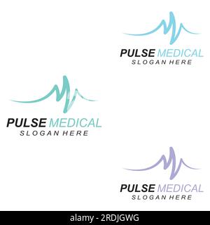 Pulse line or medical wave. Logo design concept vector Stock Vector