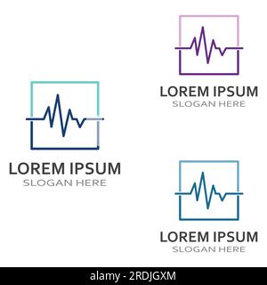 Pulse line or medical wave. Logo design concept vector Stock Vector