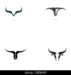 bull head horn logo and symbol Stock Vector