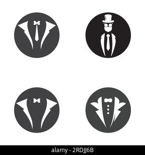 Tuxedo logo icon vector design template Stock Vector