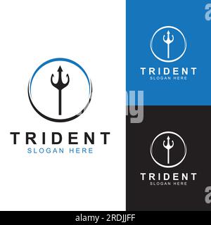 Trident logo using vector design concept. Stock Vector