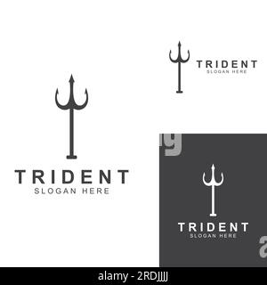 Trident logo using vector design concept. Stock Vector