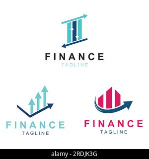 Financial business logo or financial graphic logo.Logo for financial business results data.With vector icon design. Stock Vector