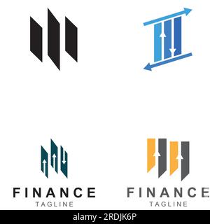 Financial business logo or financial graphic logo.Logo for financial business results data.With vector icon design. Stock Vector