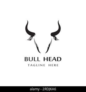 bull head horn logo and symbol Stock Vector