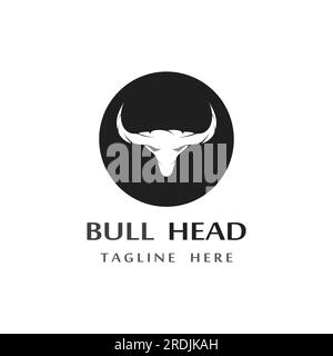 bull head horn logo and symbol Stock Vector